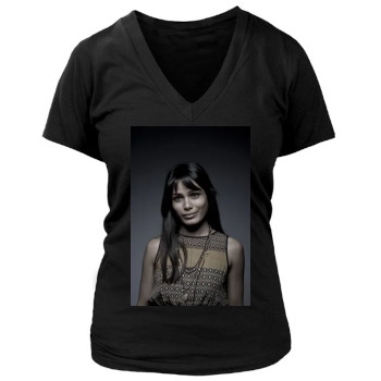 Freida Pinto Women's Deep V-Neck TShirt