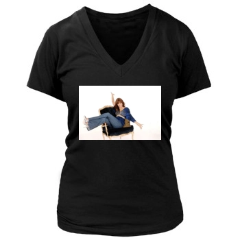 Halle Berry Women's Deep V-Neck TShirt