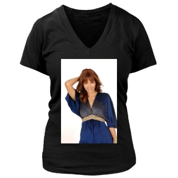 Halle Berry Women's Deep V-Neck TShirt