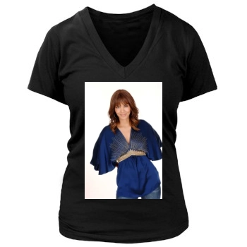 Halle Berry Women's Deep V-Neck TShirt