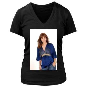 Halle Berry Women's Deep V-Neck TShirt