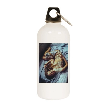 Hedvig Palm White Water Bottle With Carabiner