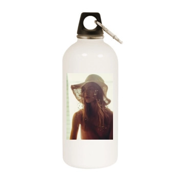 Hedvig Palm White Water Bottle With Carabiner