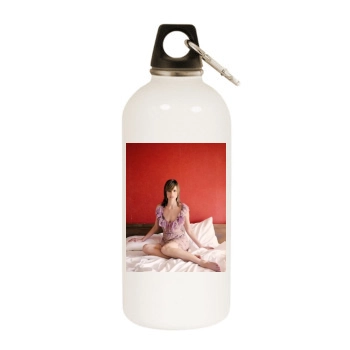 Hilary Swank White Water Bottle With Carabiner