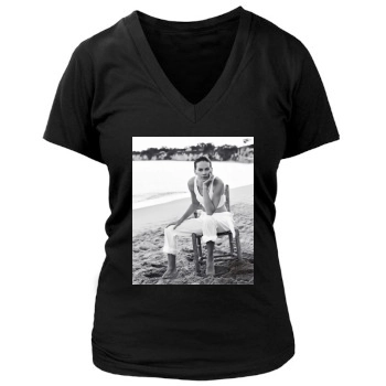 Hilary Swank Women's Deep V-Neck TShirt