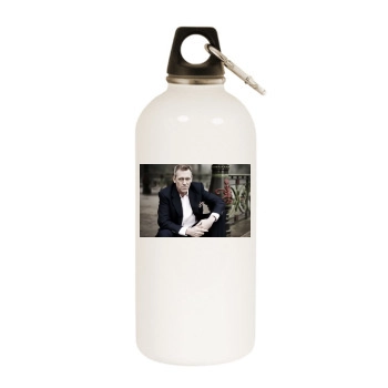 Hugh Laurie White Water Bottle With Carabiner