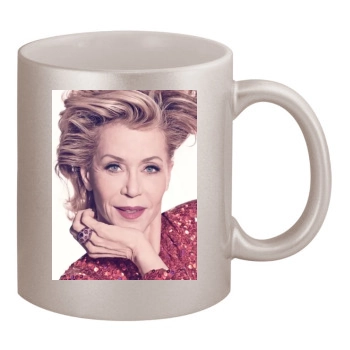 Jane Fonda 11oz Metallic Silver Mug