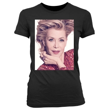 Jane Fonda Women's Junior Cut Crewneck T-Shirt