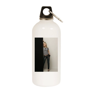 Jeanette Biedermann White Water Bottle With Carabiner