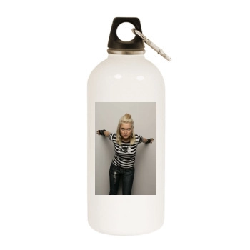 Jeanette Biedermann White Water Bottle With Carabiner