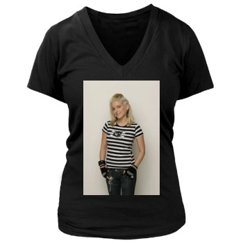 Jeanette Biedermann Women's Deep V-Neck TShirt