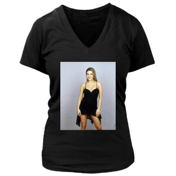 Jeanette Biedermann Women's Deep V-Neck TShirt