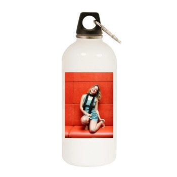 Jeanette Biedermann White Water Bottle With Carabiner