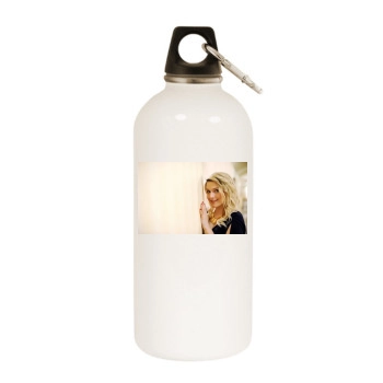 Jeanette Biedermann White Water Bottle With Carabiner