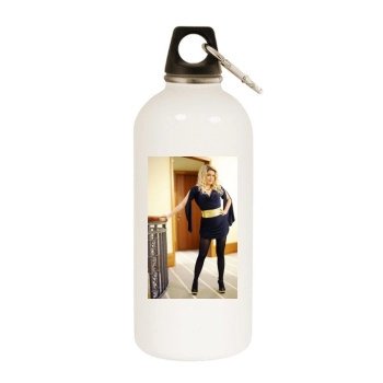 Jeanette Biedermann White Water Bottle With Carabiner