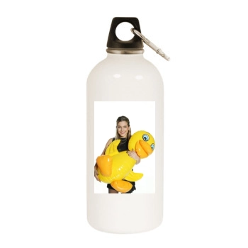 Jeanette Biedermann White Water Bottle With Carabiner