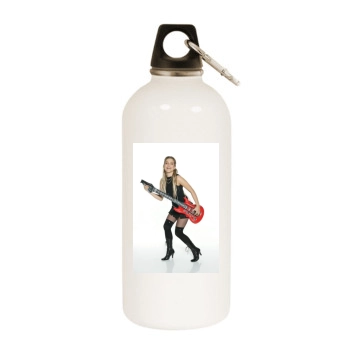 Jeanette Biedermann White Water Bottle With Carabiner