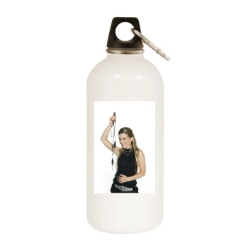 Jeanette Biedermann White Water Bottle With Carabiner