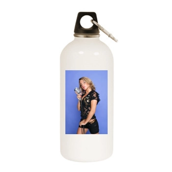 Jeanette Biedermann White Water Bottle With Carabiner