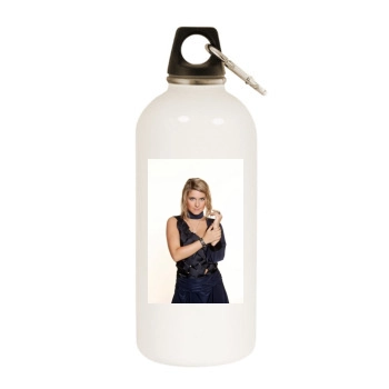 Jeanette Biedermann White Water Bottle With Carabiner