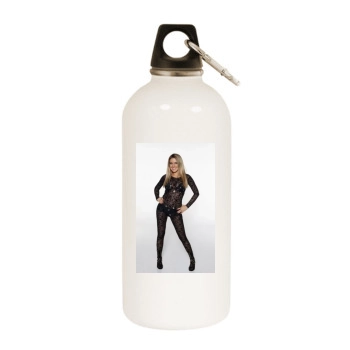 Jeanette Biedermann White Water Bottle With Carabiner