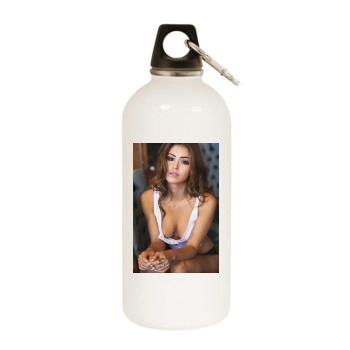 Jeanette Biedermann White Water Bottle With Carabiner