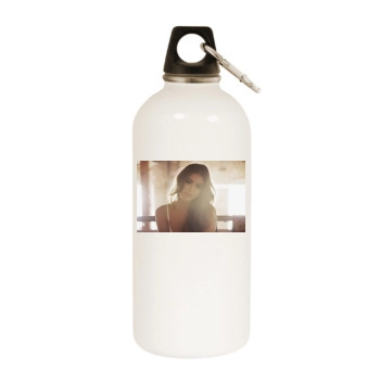 Jeanette Biedermann White Water Bottle With Carabiner