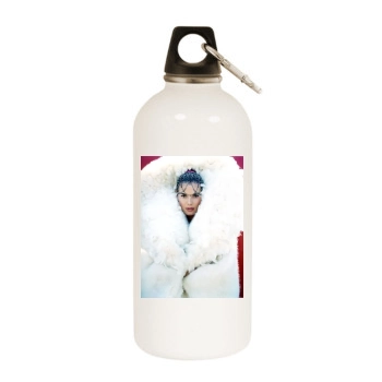 Heidi Klum White Water Bottle With Carabiner