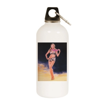 Heidi Klum White Water Bottle With Carabiner