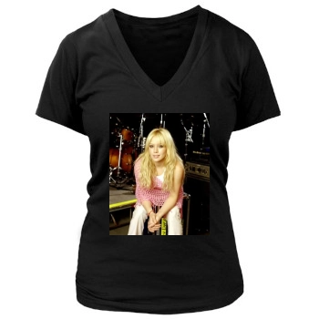 Hilary Duff Women's Deep V-Neck TShirt