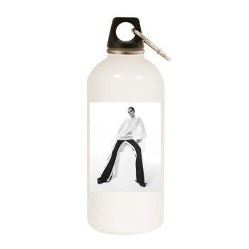 Hilary Rhoda White Water Bottle With Carabiner