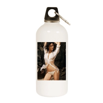 Hilary Rhoda White Water Bottle With Carabiner