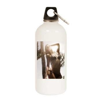 Hilary Rhoda White Water Bottle With Carabiner