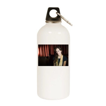 Olivia Wilde White Water Bottle With Carabiner