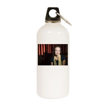 Olivia Wilde White Water Bottle With Carabiner