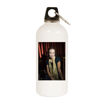 Olivia Wilde White Water Bottle With Carabiner