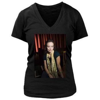 Olivia Wilde Women's Deep V-Neck TShirt