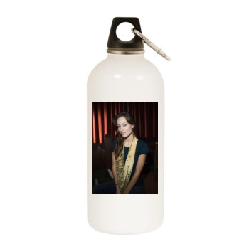 Olivia Wilde White Water Bottle With Carabiner