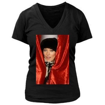 Olivia Wilde Women's Deep V-Neck TShirt