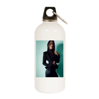 Olivia Wilde White Water Bottle With Carabiner