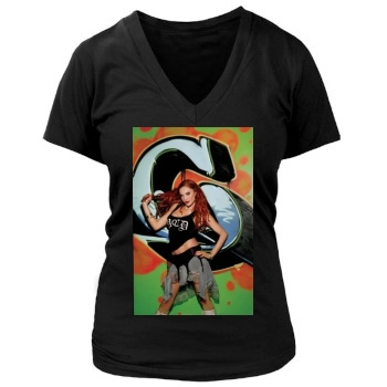 The Pussycat Dolls Women's Deep V-Neck TShirt