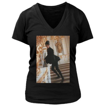 Helena Christensen Women's Deep V-Neck TShirt