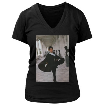 Helena Christensen Women's Deep V-Neck TShirt