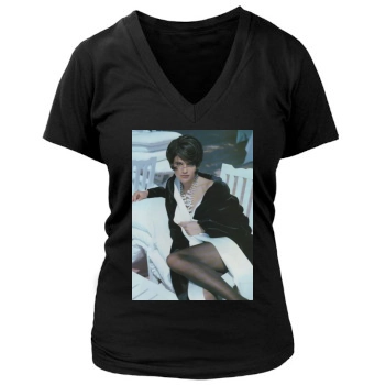 Helena Christensen Women's Deep V-Neck TShirt