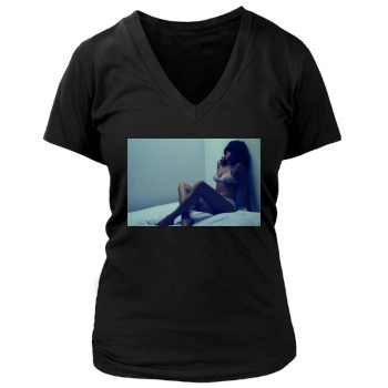 Helena Christensen Women's Deep V-Neck TShirt