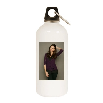 Saffron Burrows White Water Bottle With Carabiner