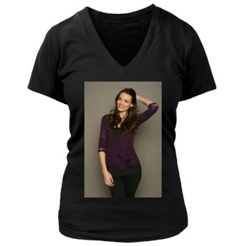 Saffron Burrows Women's Deep V-Neck TShirt