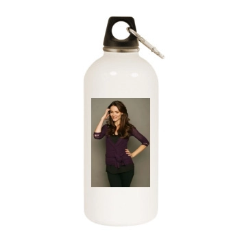 Saffron Burrows White Water Bottle With Carabiner