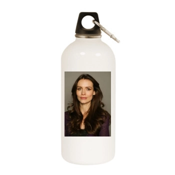 Saffron Burrows White Water Bottle With Carabiner