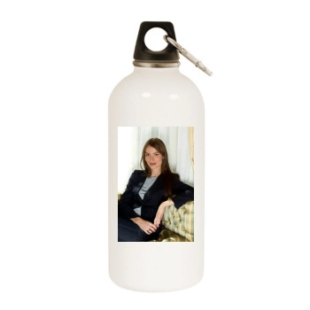 Saffron Burrows White Water Bottle With Carabiner